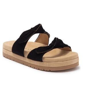 Jack Rogers Sandals Womens Size 11 Black Leather Monica Knot Open Toe‎ Platform